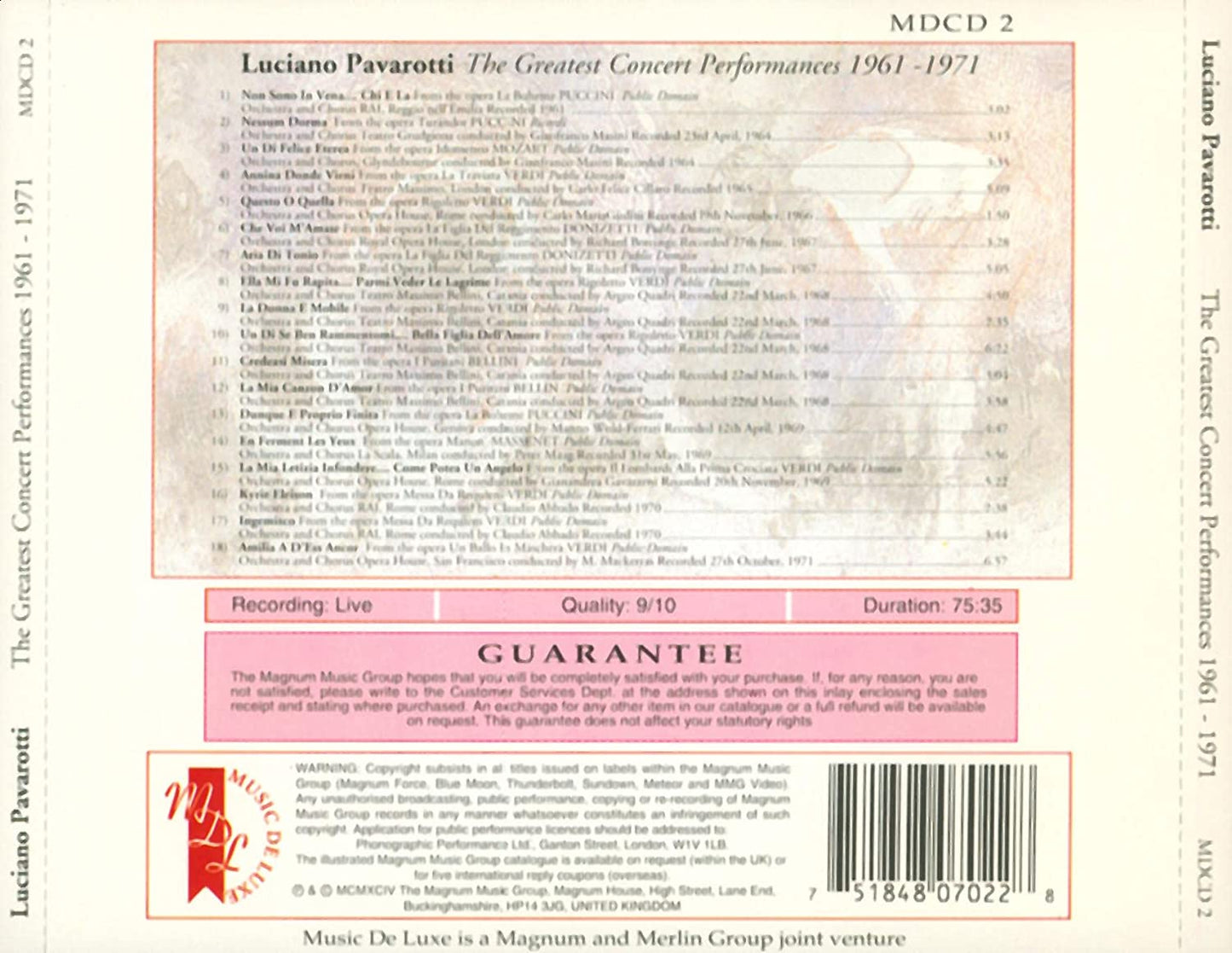 The Greatest Concert Performances (1961-1971)