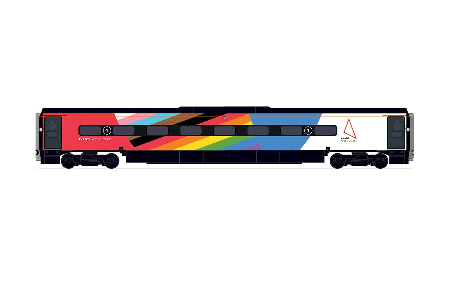 Hornby Avanti West Coast, Pendolino Motor First (MF), Pride Livery - Era 11
