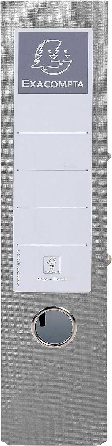 Exacompta - Ref. 53654E - 1 Teksto Prem'Touch lever arch file - back 80 mm - mechanical 80 mm - gripping eyelet - external dimensions 32 x 29 cm - format to file A4 - Colour gray