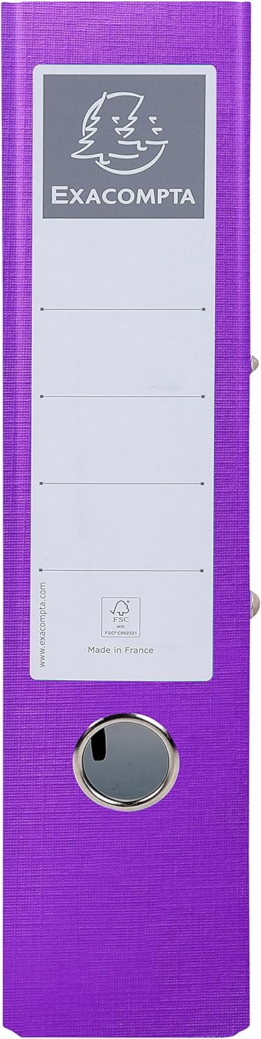 Exacompta - Ref. 53657E - 1 Teksto Prem'Touch lever arch file - 80 mm spine - 80 mm mechanism - gripping eyelet - external dimensions 32 x 29 cm - A4 file format - Purple colour