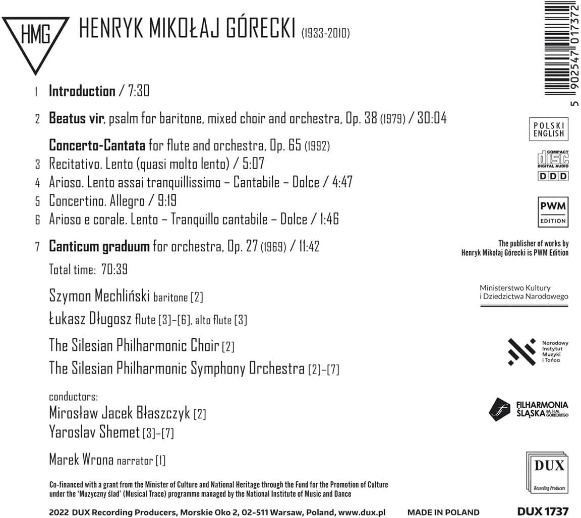 Henryk Mikolaj Górecki: Beatus Vir, Op. 38/...