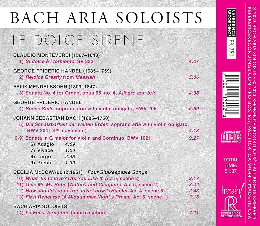 Bach Aria Soloists: Le Dolce Sirene