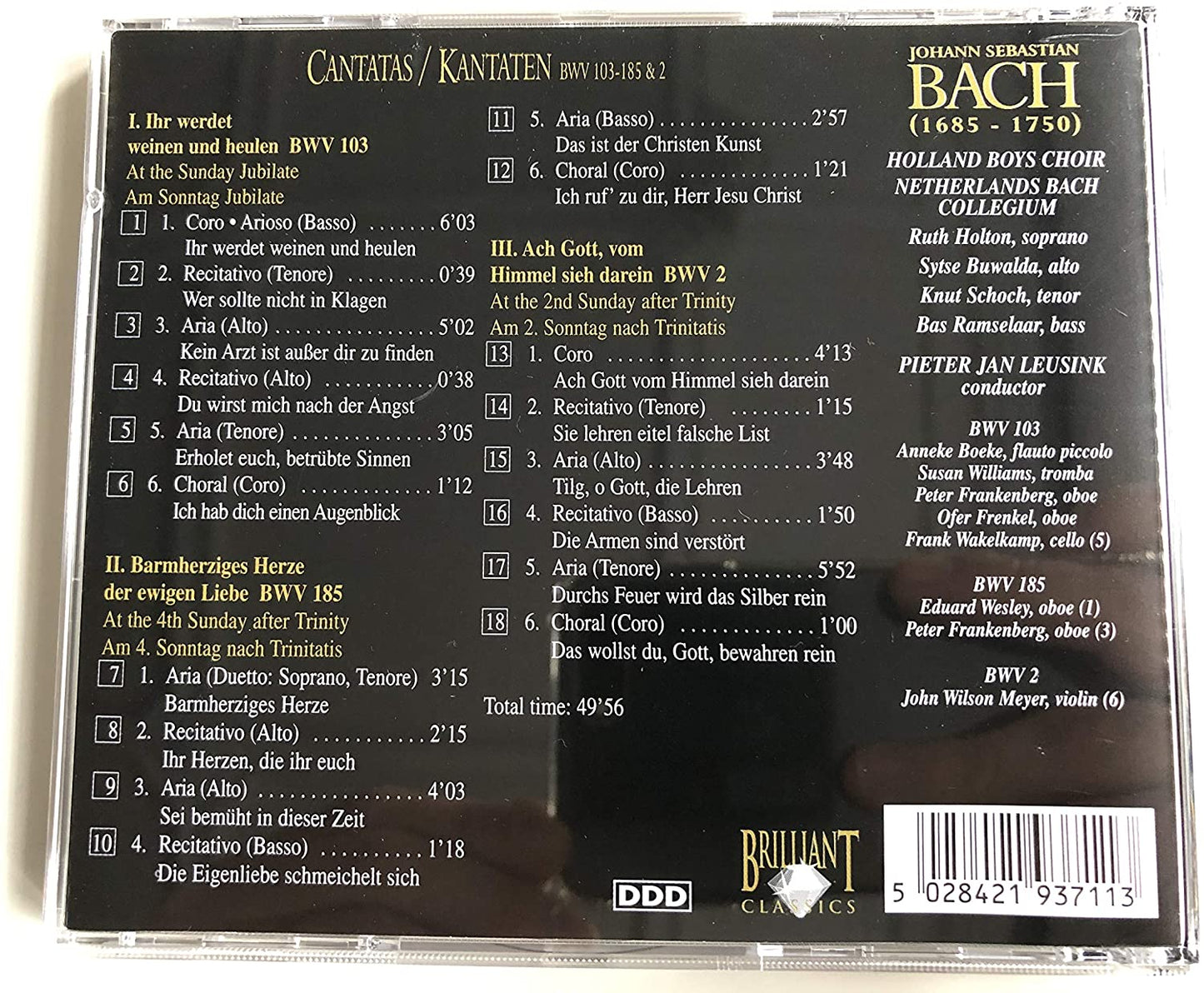 Bach: Cantatas 2, 103, 185