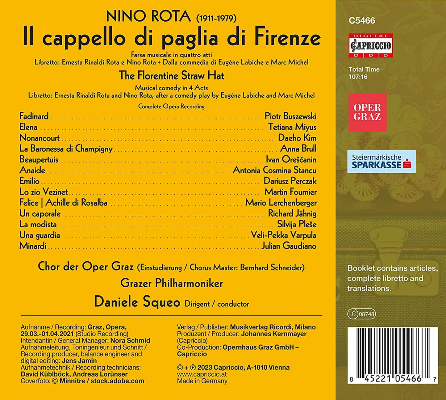 Nino Rota: Il Cappello Di Paglia Di Firenze: The Florentine Straw Hat