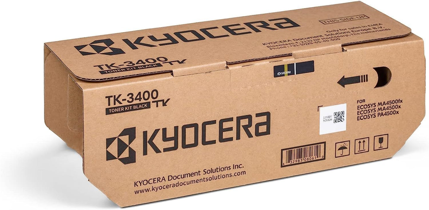 Kyocera TK3400 Black Standard Capacity Toner Cartridge 12.5K pages - 1T0C0Y0NL0