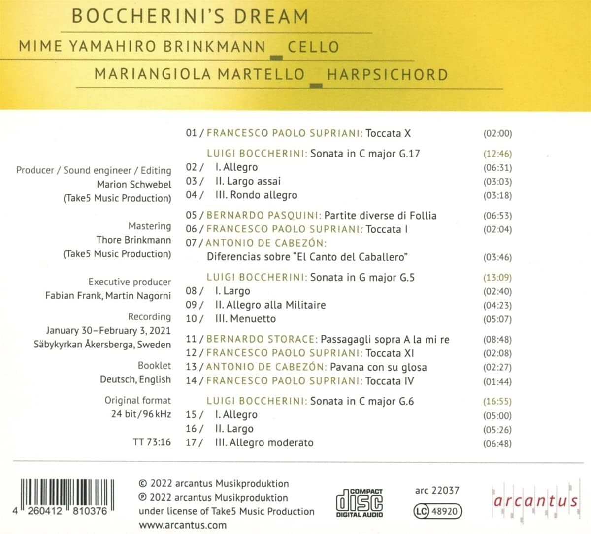 Boccherini's Dream: Works for Cello and Harpsichord
