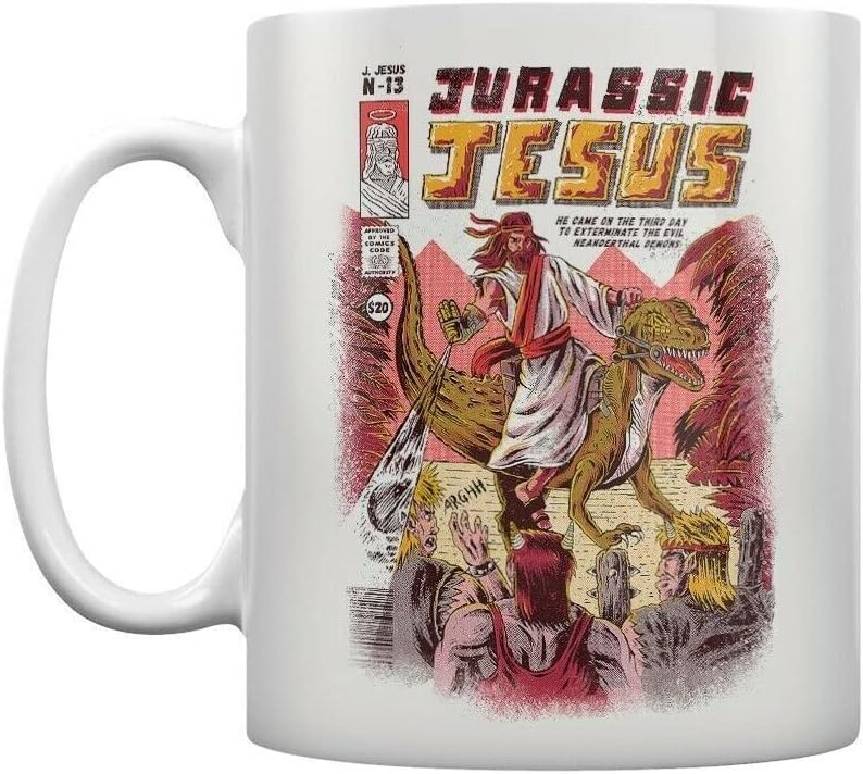 Ilustrata Jurassic Jesus Coffee Tea and Coffee Mug White