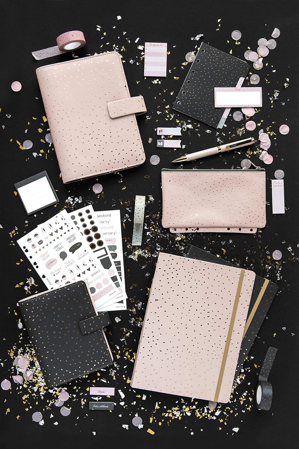 Filofax Personal Confetti Rose Quartz Organiser