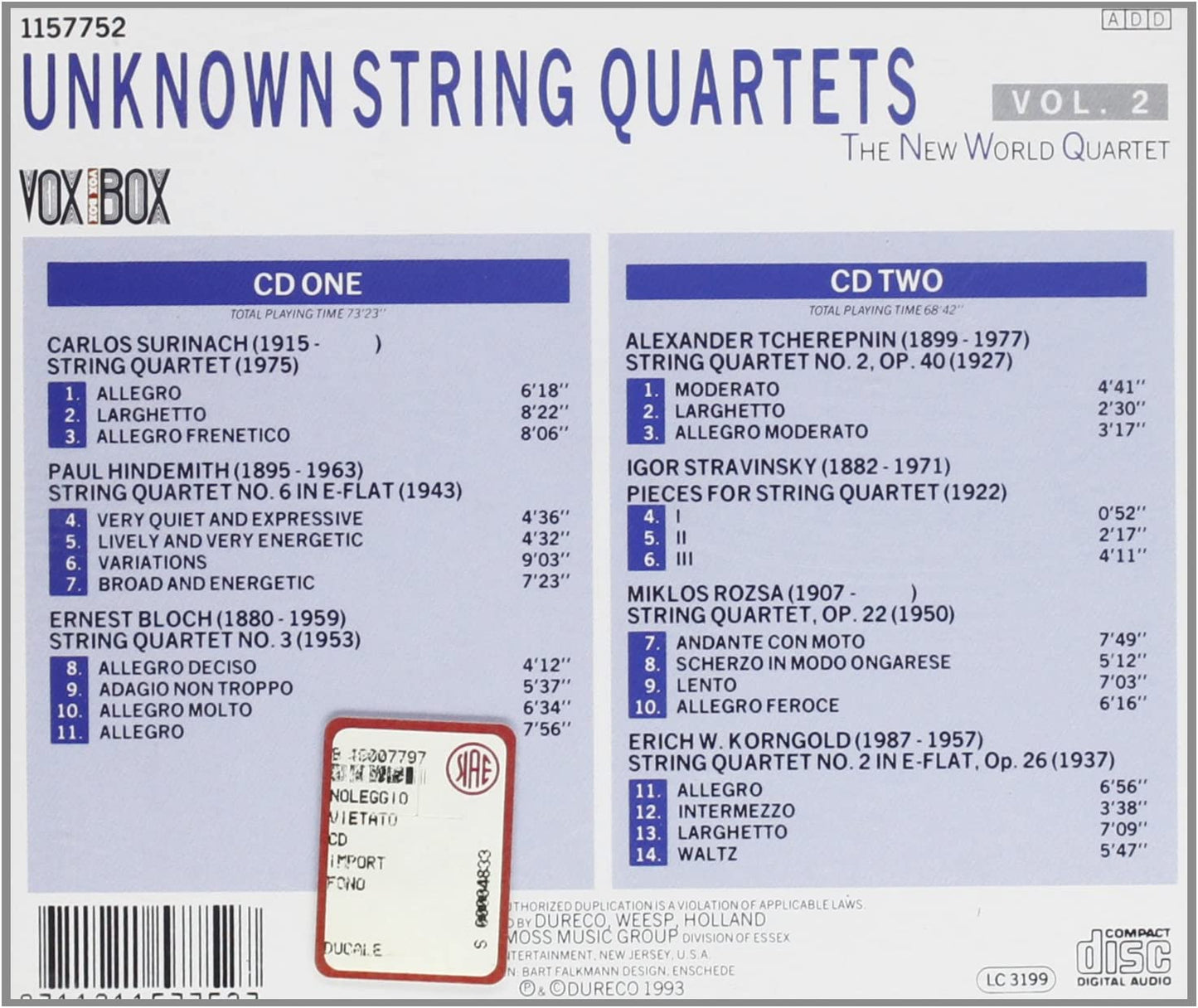 Unknown String Quartets 2