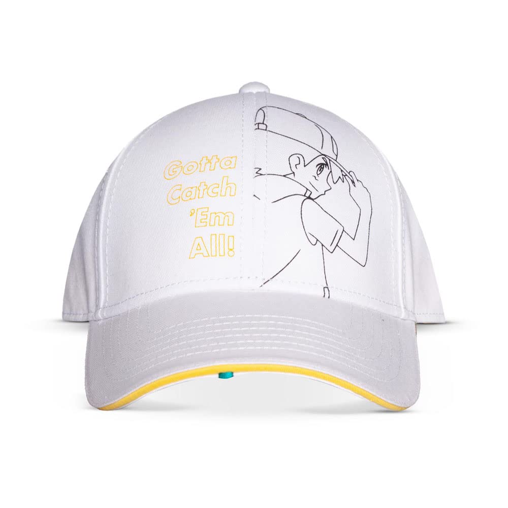 Pokemon Gotta Catch Them All Ash Line Art Adjustable Cap White BA522587POK