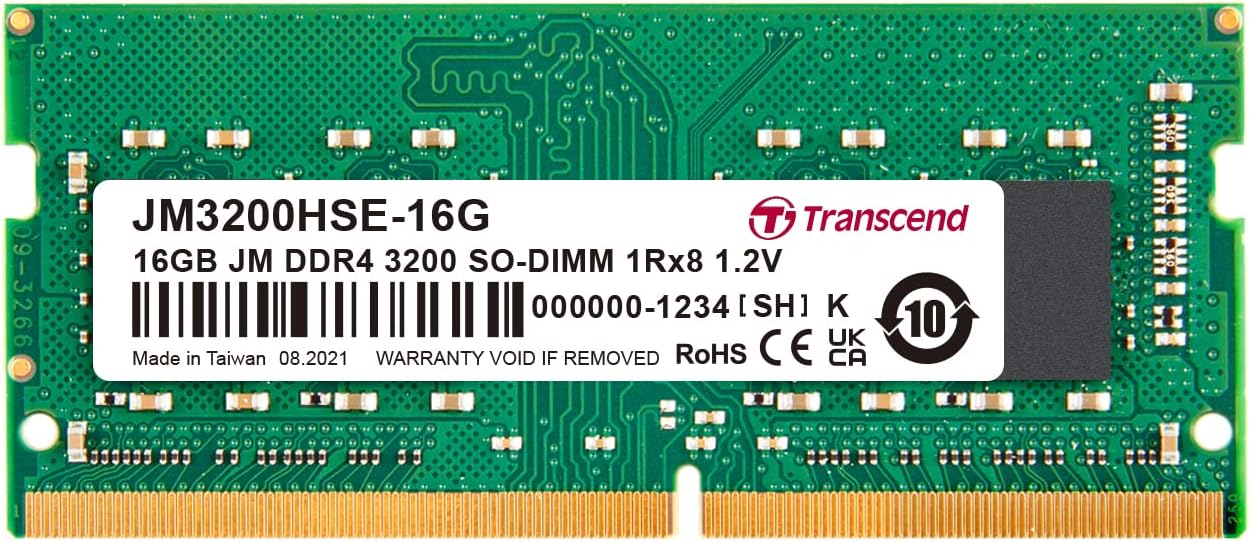 Transcend DDR4 DRAM Module (JetRam) 3200 Mbps 16GB (JM3200HSB-16G