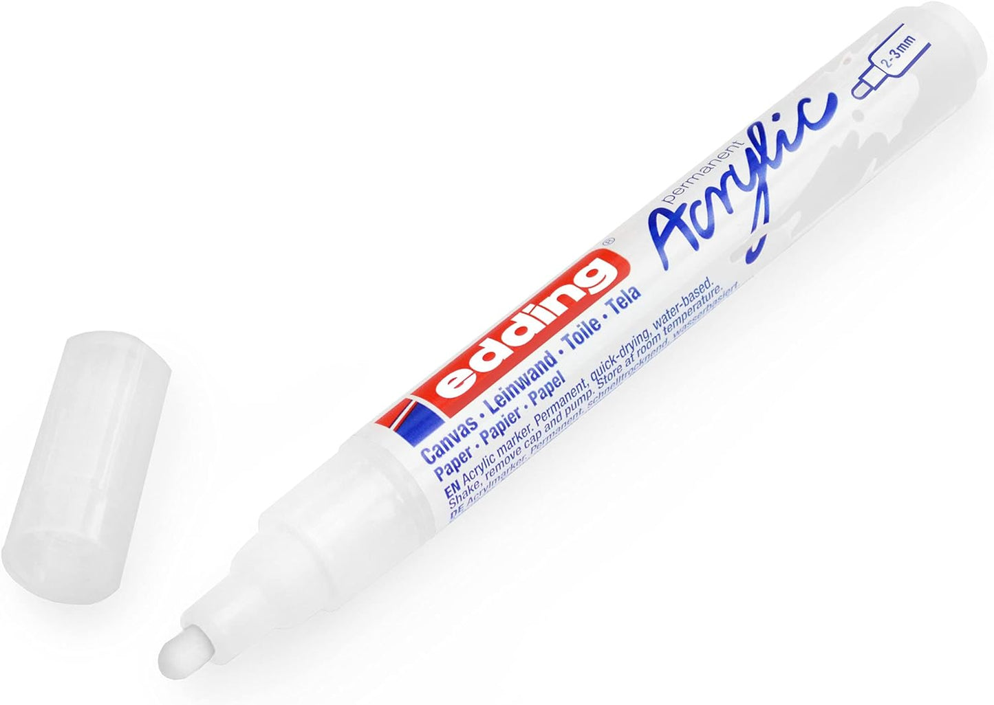 edding 5100 Permanent Acrylic Paint Marker Pens - Medium 2-3mm Bullet Nib - Traffic White 922 - Pack of 10