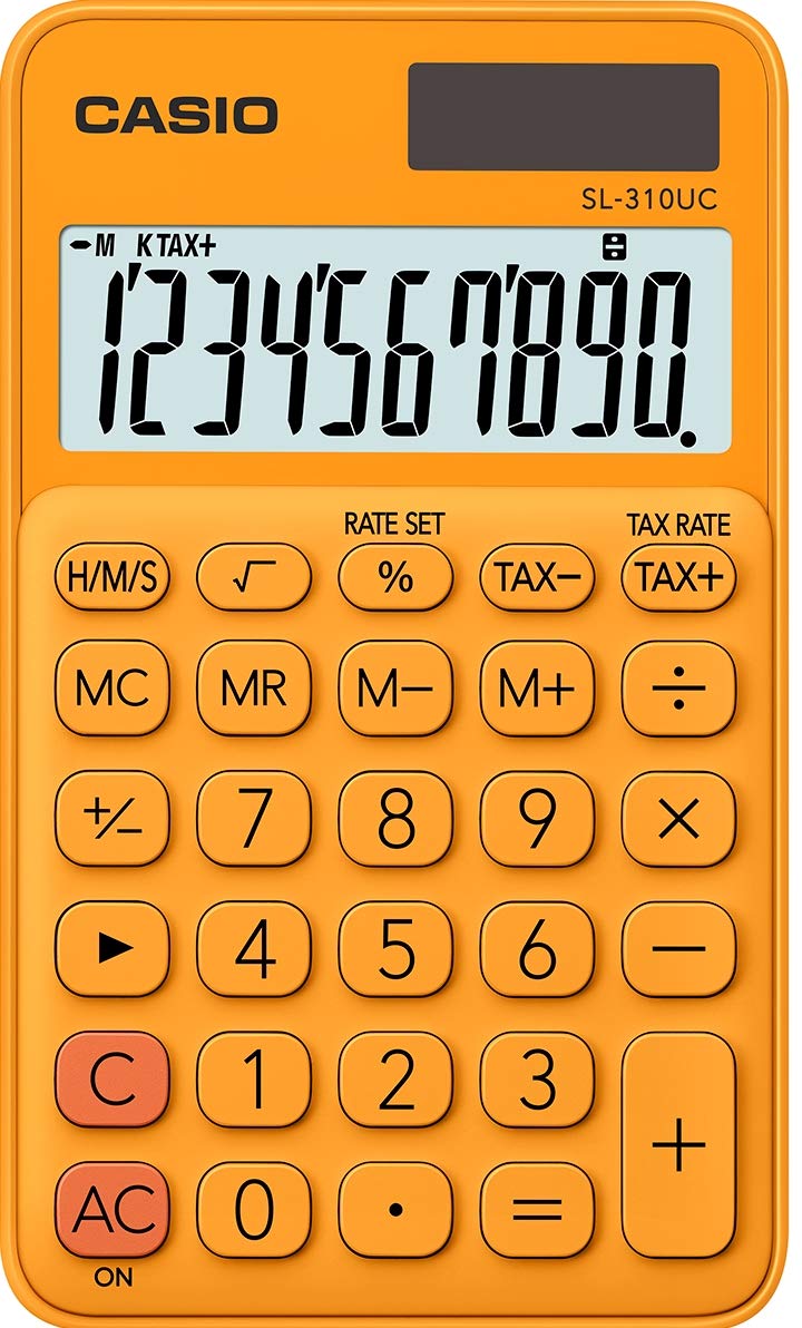 Casio SL-310UC-RG Calculator Orange Display orange Cardboard packaging