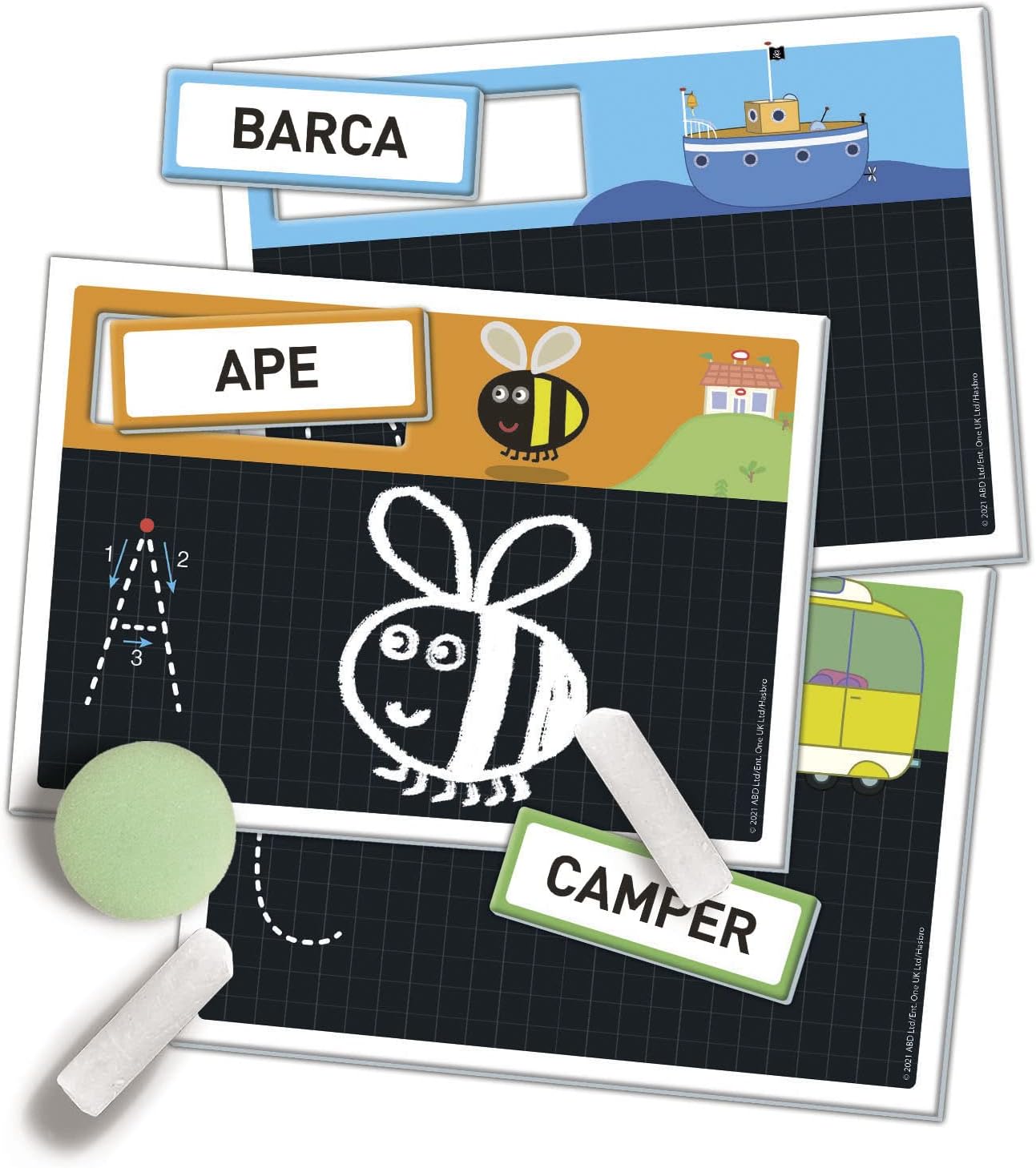 Clementoni- Sapientino Peppa Pig Dibujar, Educativo 3 años con pizarras borrables – Juego para Aprender a Escribir, Desarrollo del lenguaje – Fabricado en Italia, Multicolor (16353