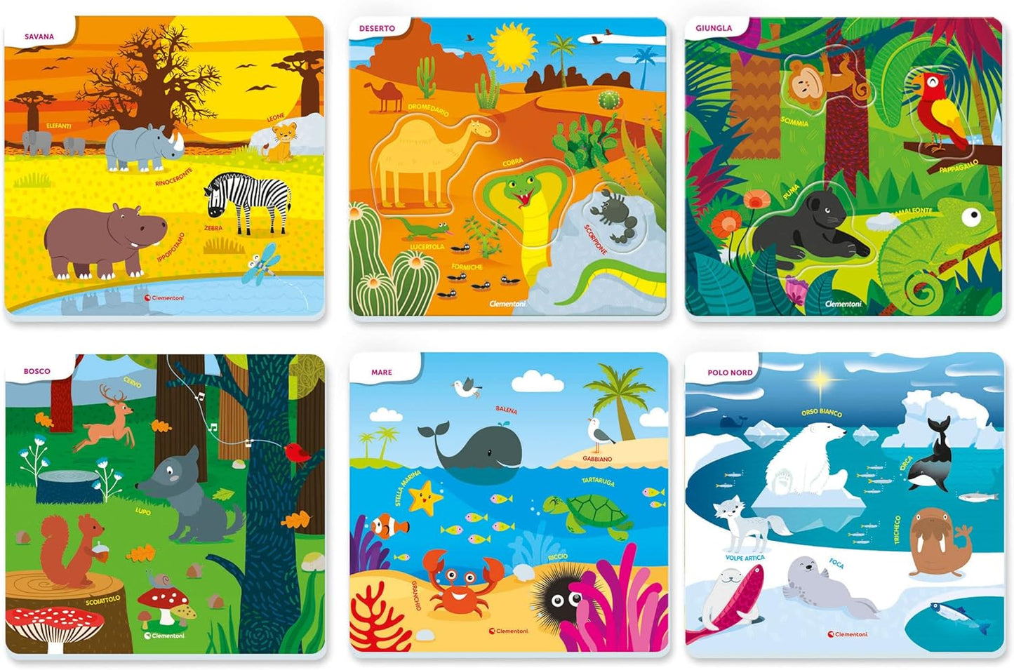 Clementoni - Sapientino-Dove Live-Educational Game 3 Years, Animal Flashcards-Made in Italy, Italian Color, 16786