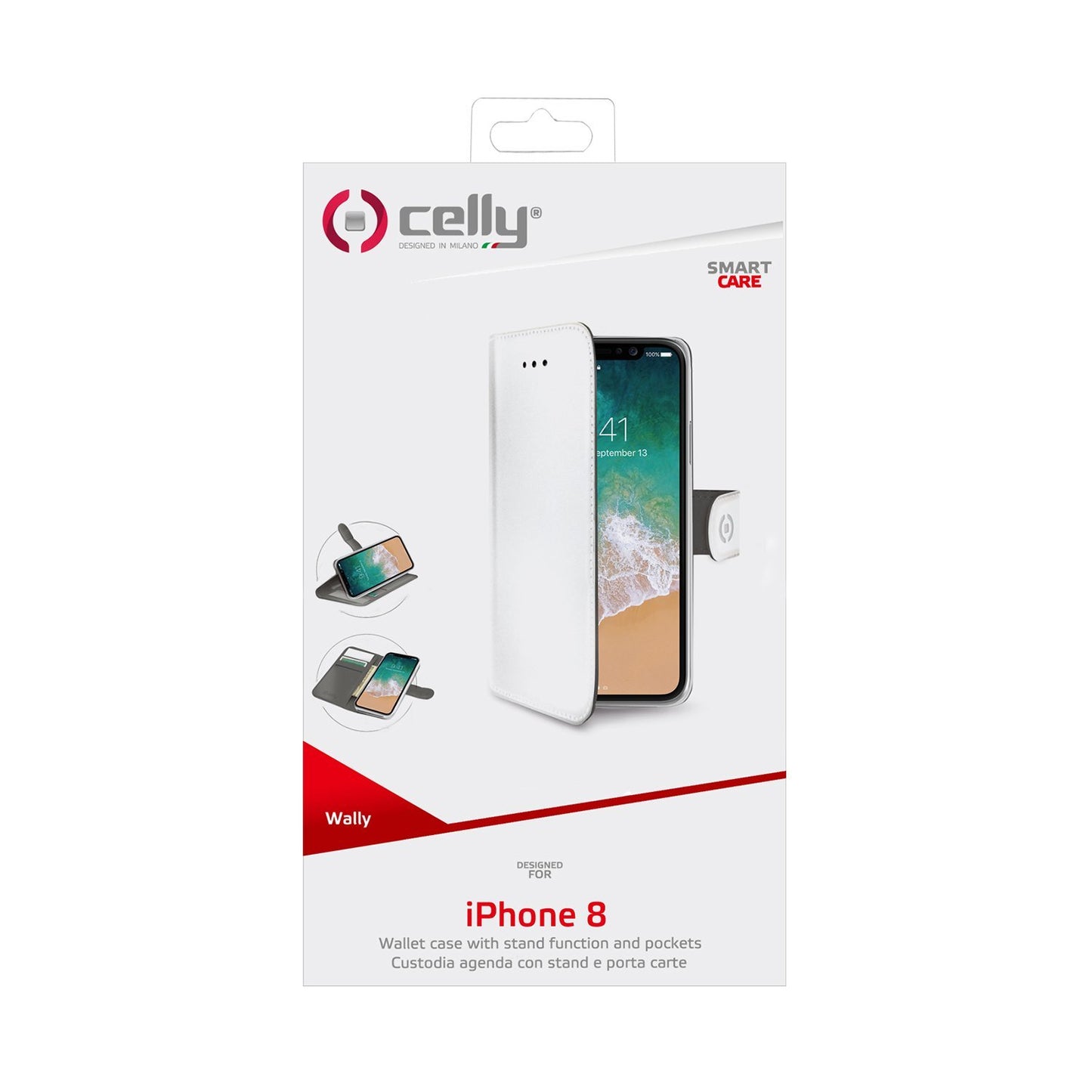 Celly WALLY900WH 14.7 cm (5.8") Flip White mobile phone case