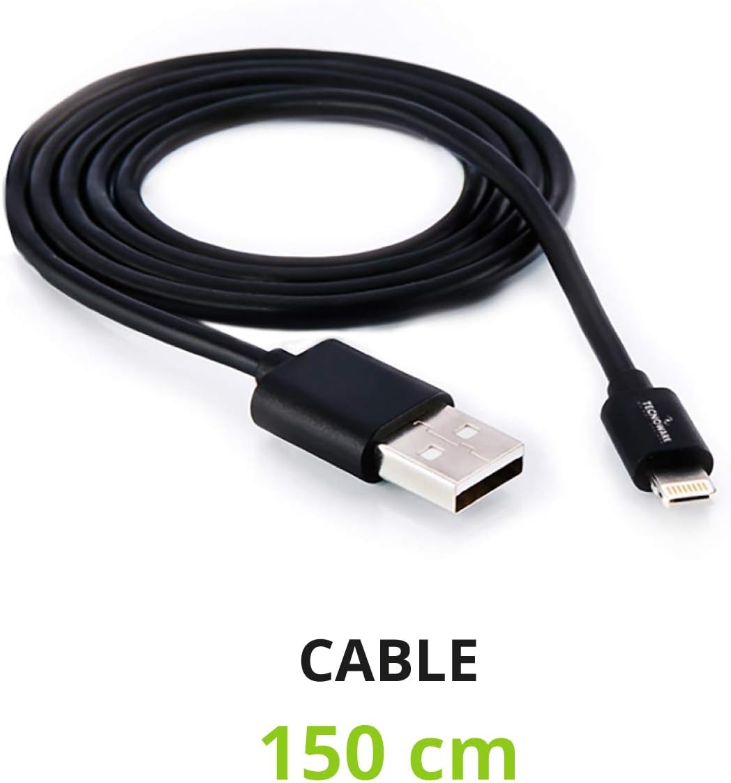 Tecnoware Lightning cable for iPhone, iPad and iPod - for Data Synchronization and Charging - Length 150 cm