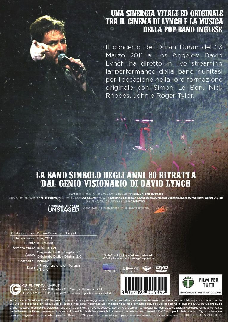 duran duran unstaged DVD Italian Import
