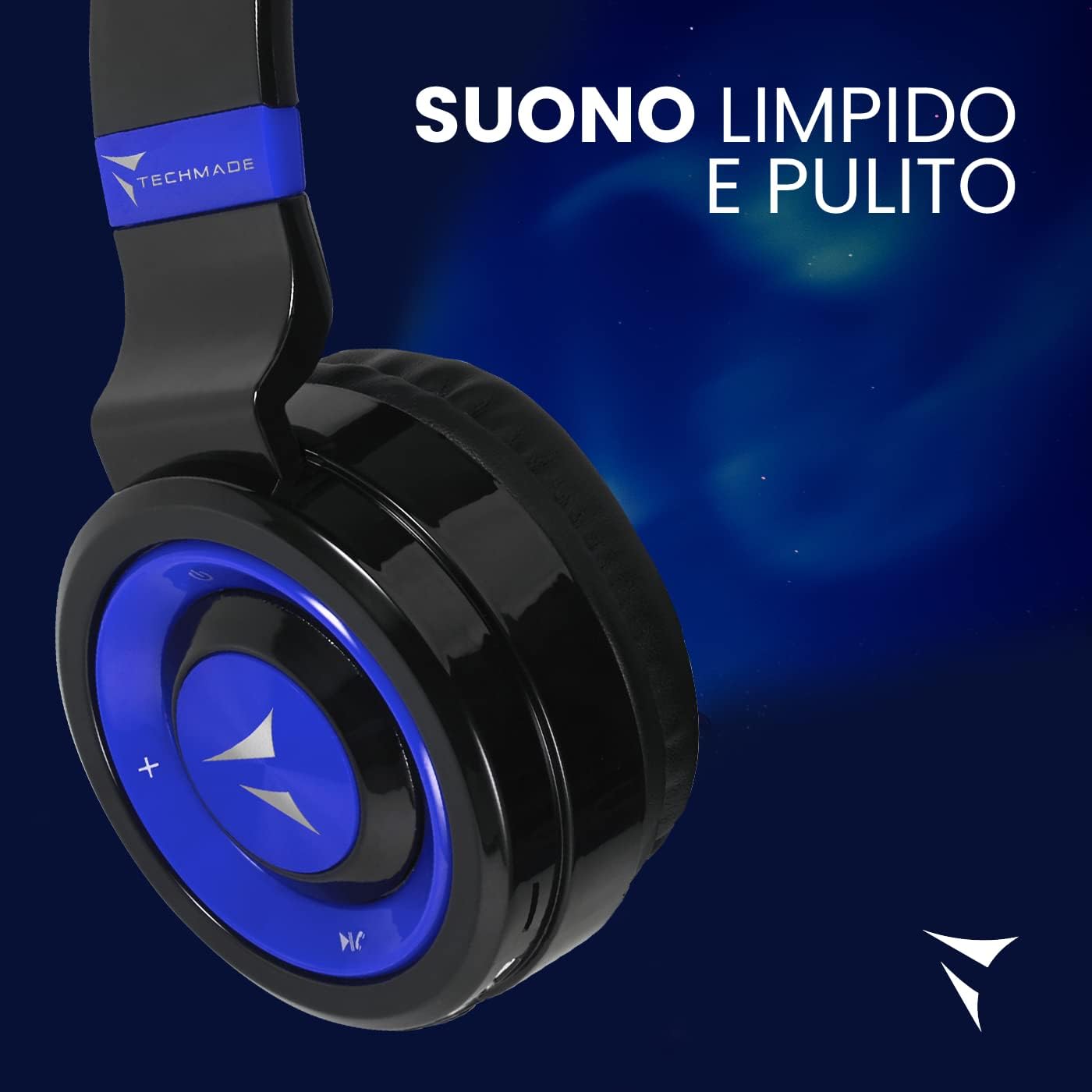 Techmade Wireless Headphones Blue