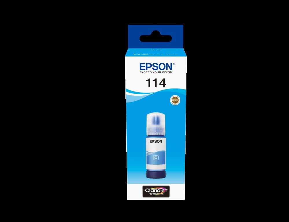 Epson EcoTank 114 Cyan Genuine Ink Bottle, 70ml