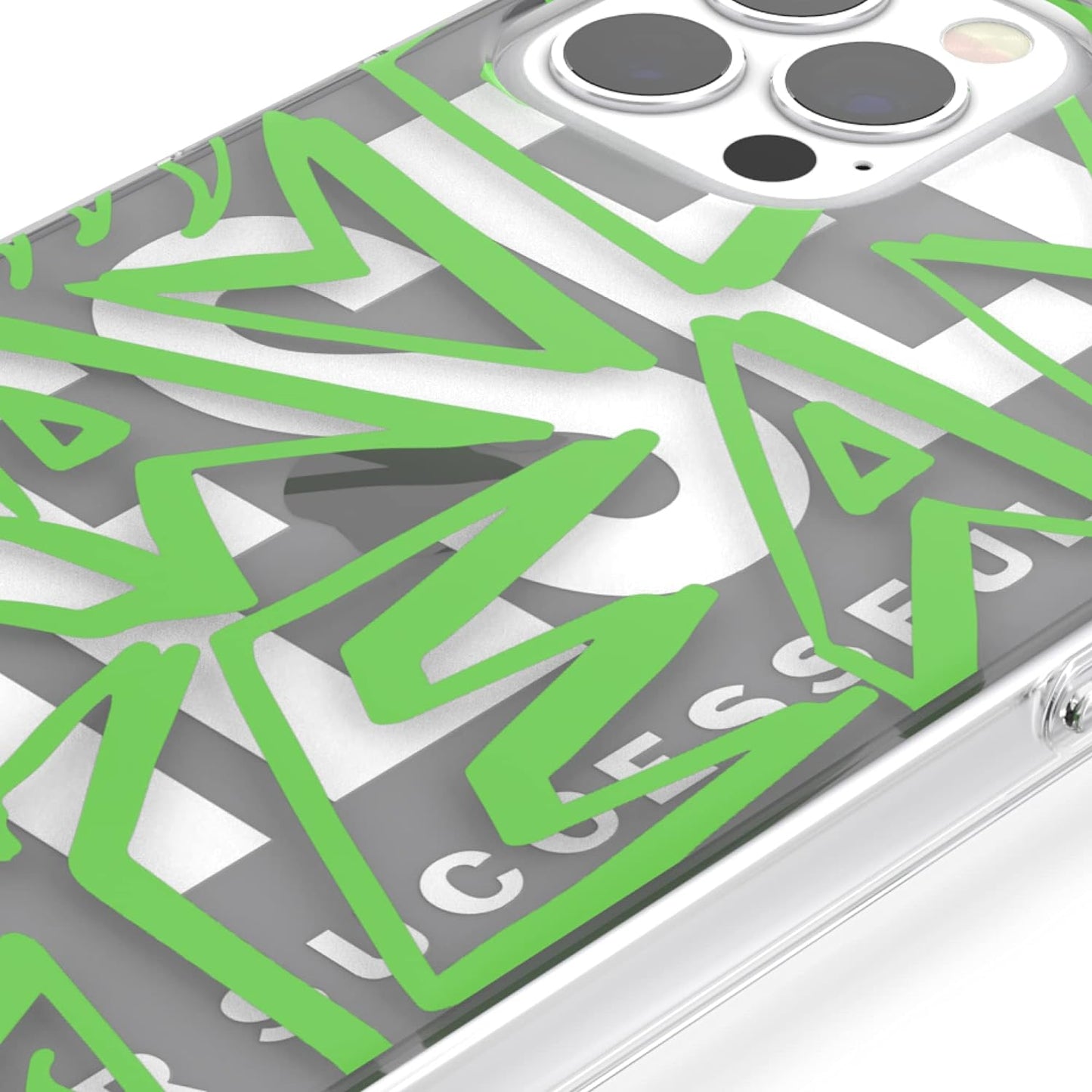 Diesel Designed for iPhone 12 / iPhone 12 Pro 6.1 Case, Clear Snap Case, Shockproof, Drop Tested Protective Cover with Raised Edges, Black/Green iPhone 12/iPhone 12 Pro Black/Green
