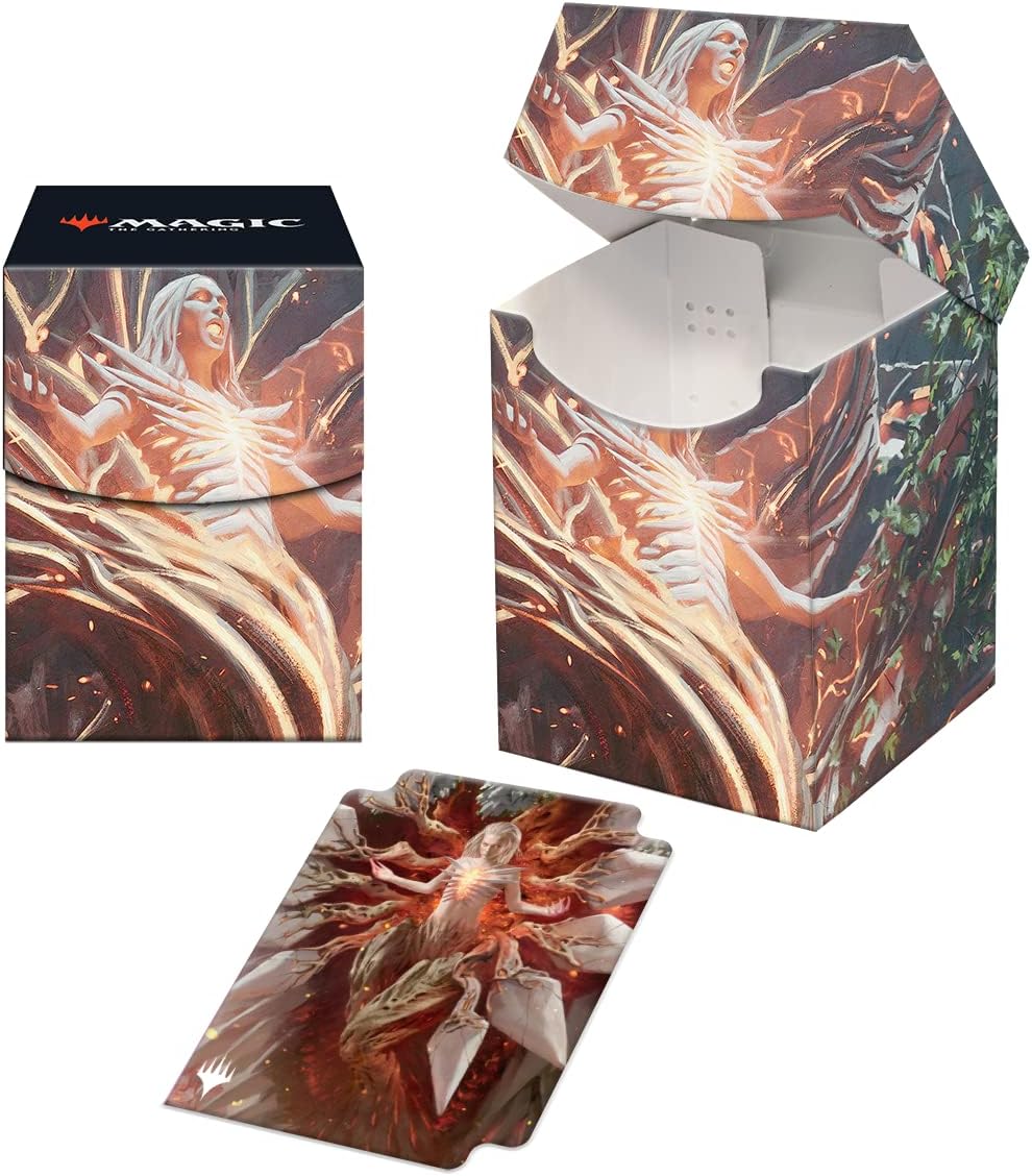 Ultra Pro - March of the Machine 100+ Deck Box ft. Wrenn and Realmbreaker for MTG, Store & Protect Gaming Cards, Valuable Trading Cards, Self Locking Lid, Store 100 Double Sleeved Cards