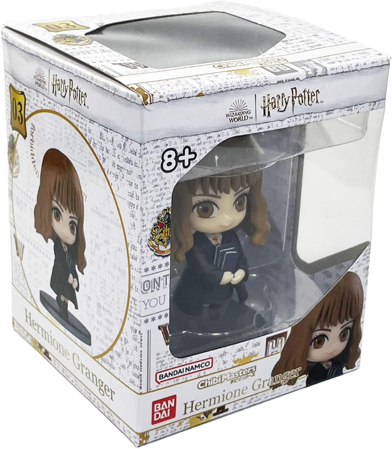 Bandai Chibi Masters Harry Potter Figures Hermione Granger Doll | 8cm Hermione Figure Holding Books | Harry Potter Collectables Magical Minifigures Make Harry Potter Gifts For Adults And Kids