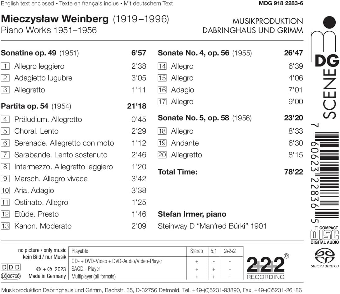 Mieczyslaw Weinberg: Piano Works 1951-1956