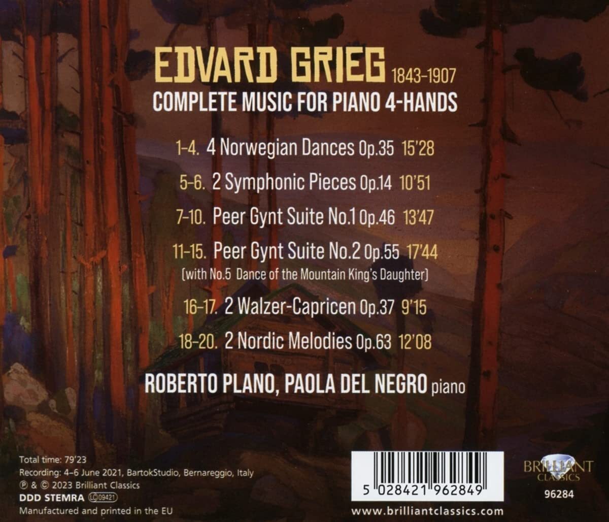 Grieg: Complete Music for Piano 4-hands/Peer Gynt Suites