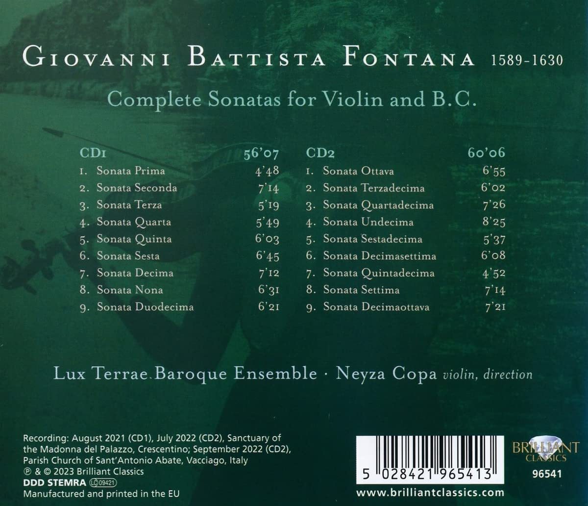 Giovanni Battista Fontana: Complete Sonatas for Violin and B.c.