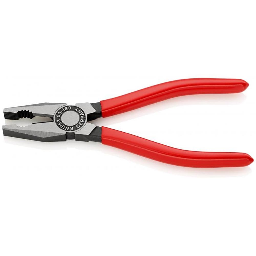 Knipex Combination Pliers black atramentized, plastic coated 180 mm (self-service card/blister) 03 01 180 SB