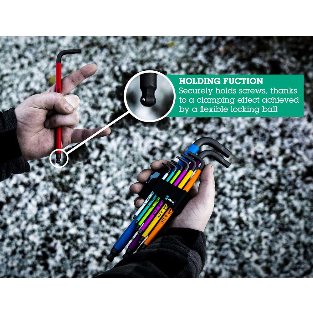 Wera 05024478001 967 SXL HF TORX Winkelschlüssel Mehrfarbig mit Haltefunktion, Lang