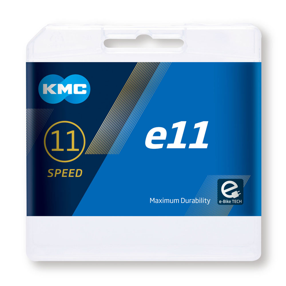 KMC Unisex – Erwachsene e11 Silver E-Bike 11-Fach Kette 1/2" x11/128, 122 Glieder, Silber