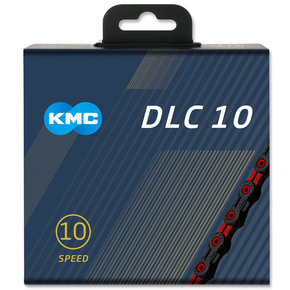 KMC DLC 10 Black/Red 116L cycle bike chain