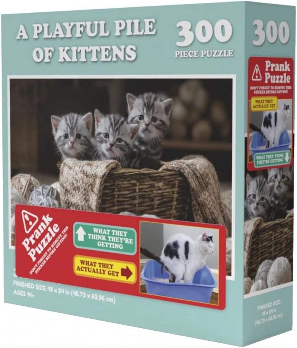 Wilder Games A Playful Pile of Kittens Prank Puzzle - 300 Piece Jigsaw Puzzle for Adults