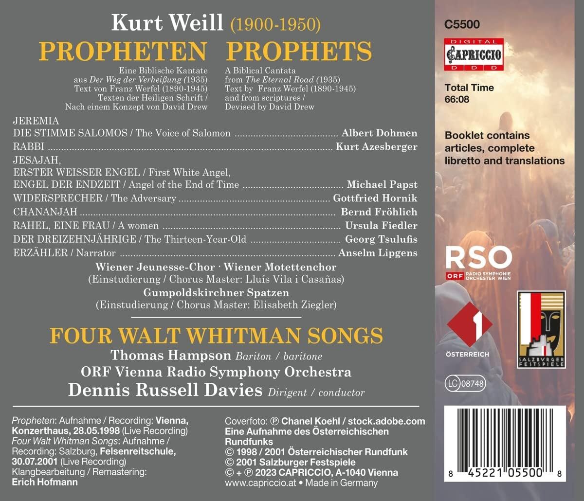 Kurt Weill: Propheten/Whitman Songs