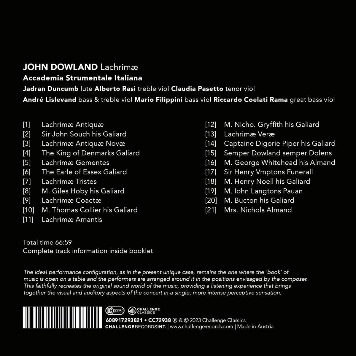 John Dowland: Lachrimæ