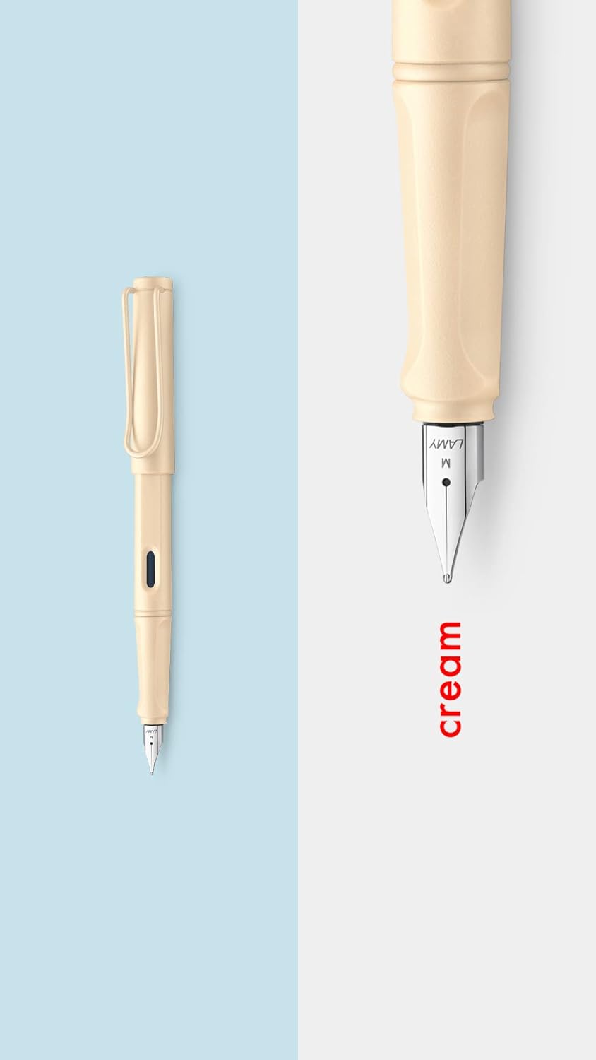 Lamy Safari Cosy Fountain Pen 020 Special Edition, Modern Fountain Pen in Cream Colour with Ergonomic Grip and Timeless Design, Nib Size M, Special Model, Pack of 1 Nib M cream