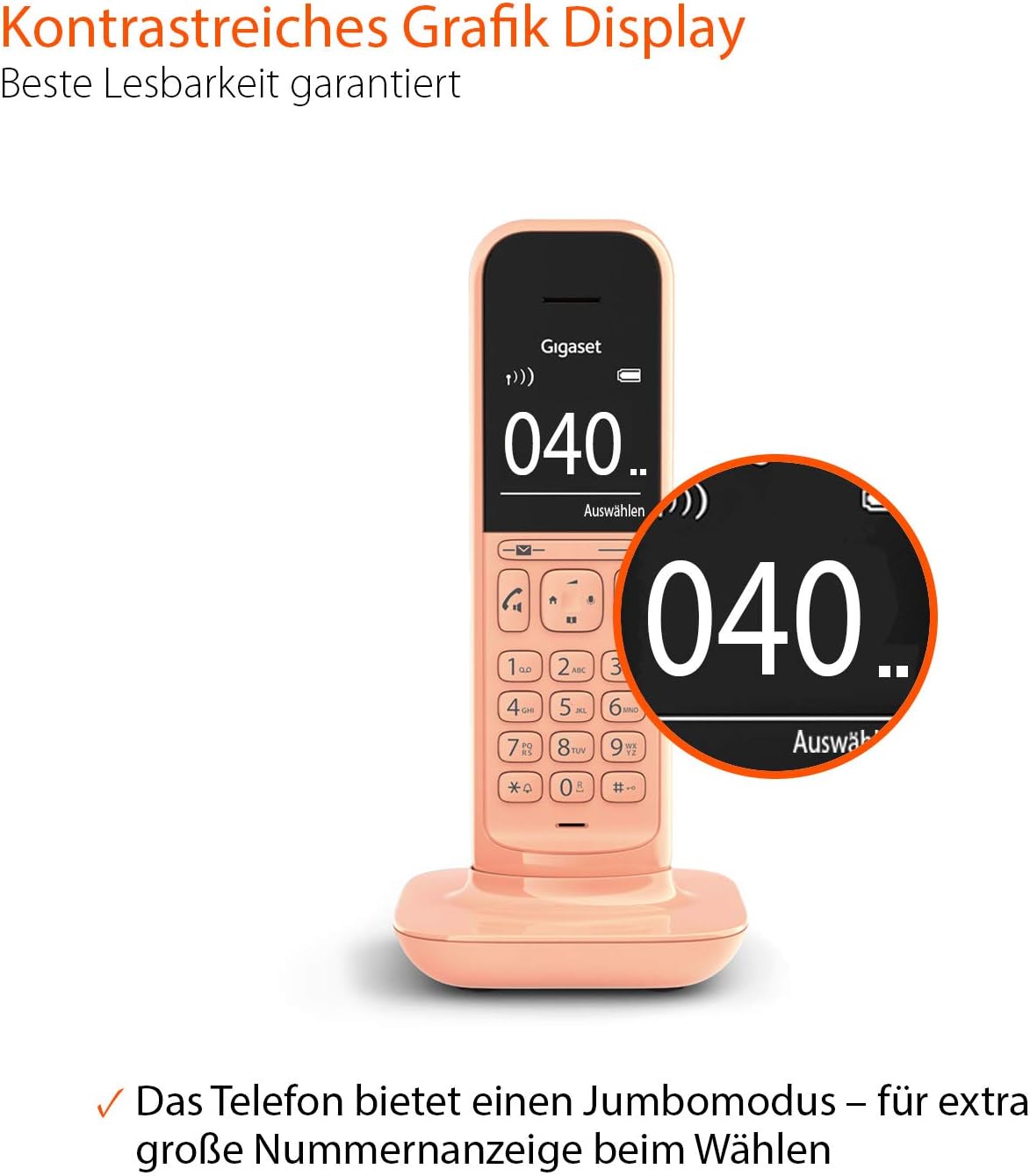 Gigaset CL390HX Zusatz-Mobilteil cantaloupe
