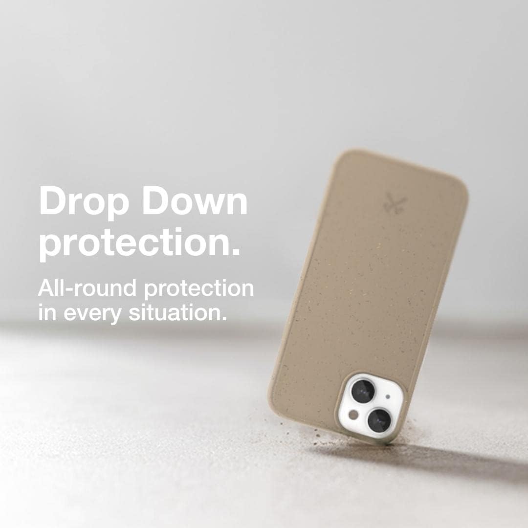 Woodcessories - Eco-friendly Case Compatible with iPhone 13 Mini - Biodegradable, Made of Plants (Beige) Taupe