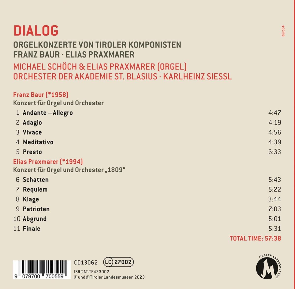 Dialog - Orgelkonzerte von Tiroler Komponisten
