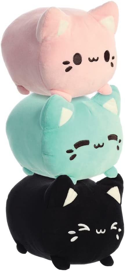 AURORA, 14272, Tasty Peach Black Sesame Meowchi, 7In, Eco-friendly soft toy