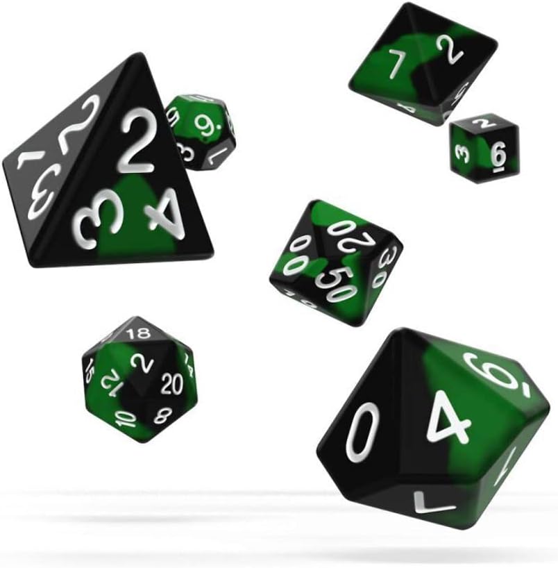 Oakie Doakie Dice RPG-Set Glow/Dark Biohazard