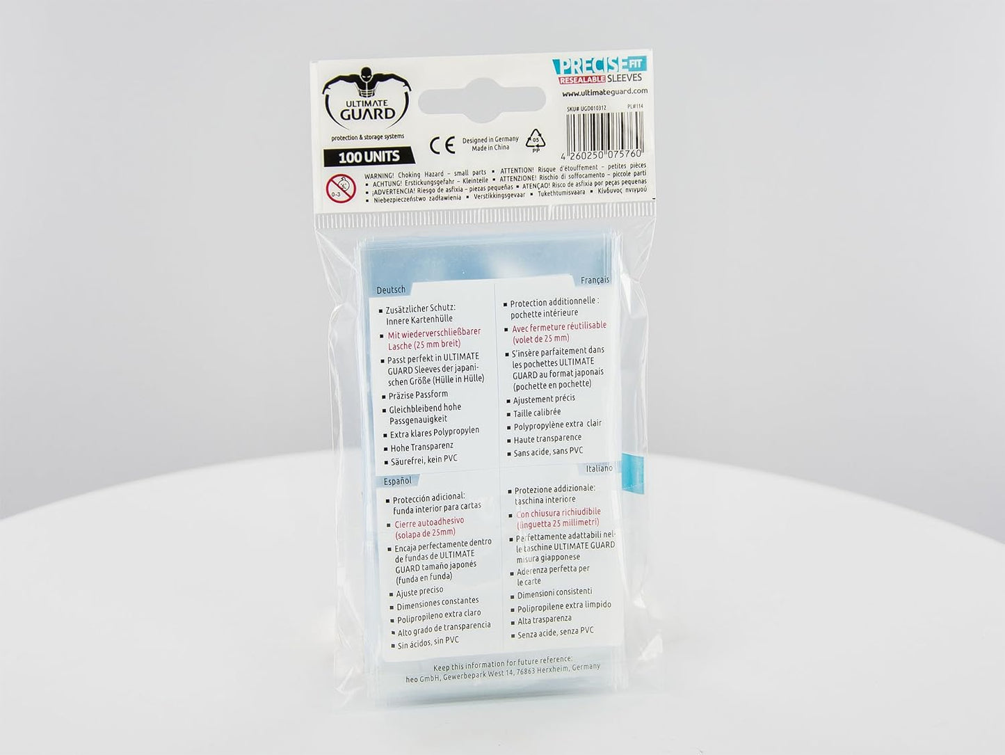 Ultimate Guard Japonais Taille refermable Precise-fit Manches (Lot de 100, Transparent
