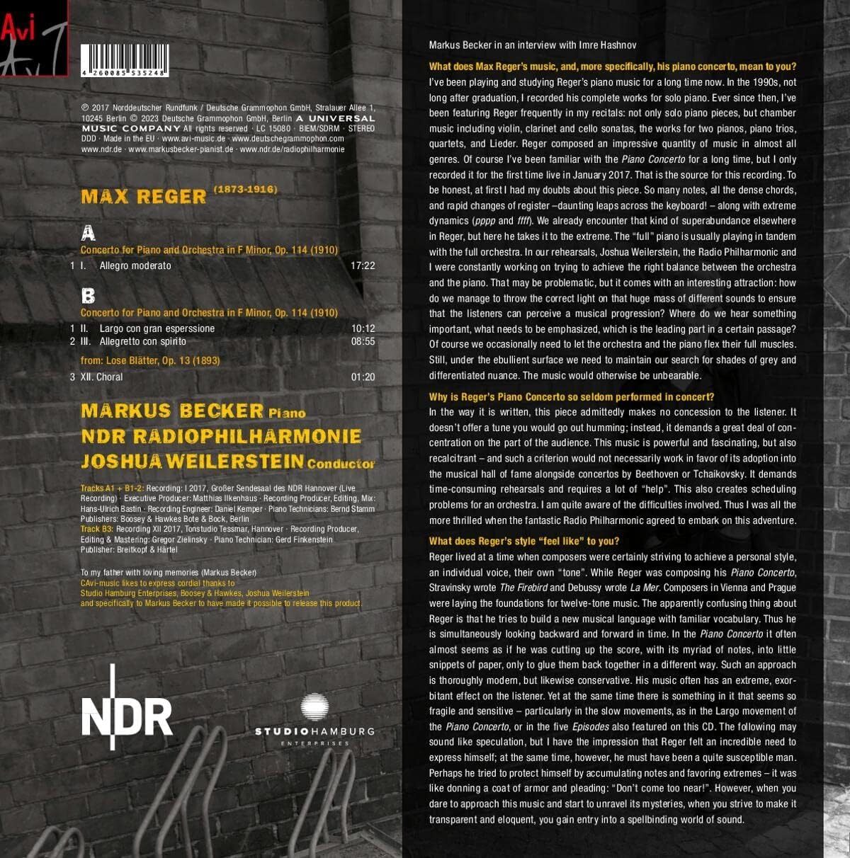 Max Reger: Piano Concerto - Live Recording