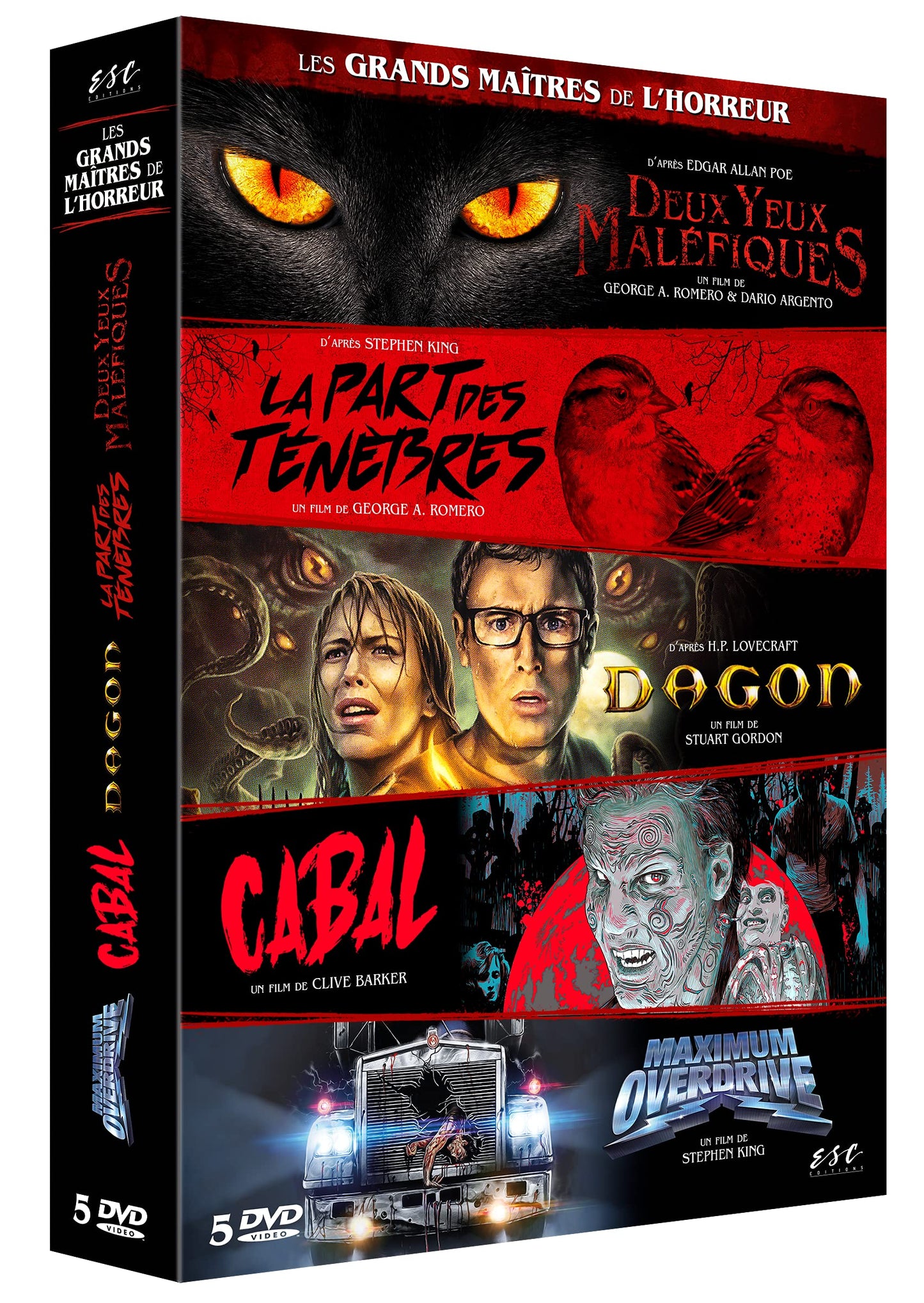 Les grands maîtres de l'horreur- coffret 5 films