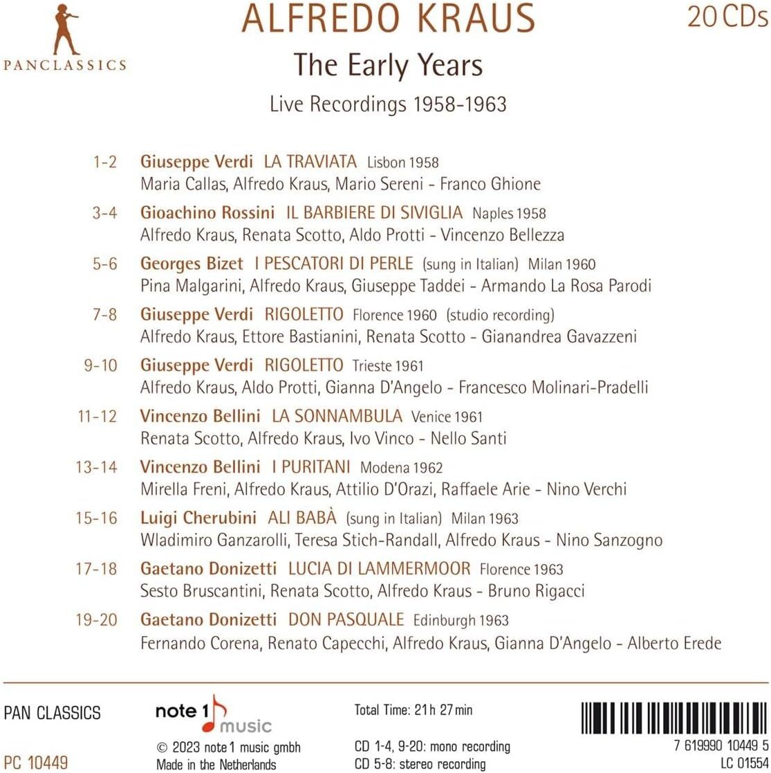 Alfredo Kraus: The Early Years: Live Recordings 1958-1963