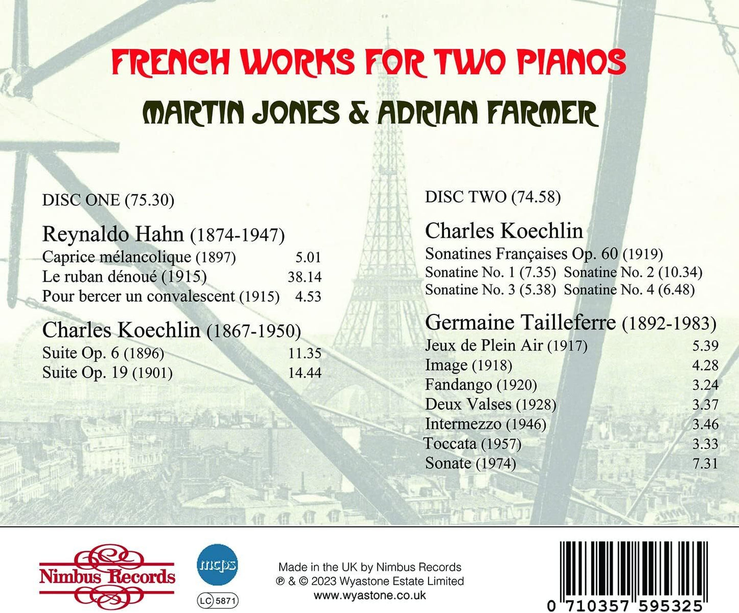 Martin Jones/Adrian Farmer: Hahn/Koechlin/Tailleferre
