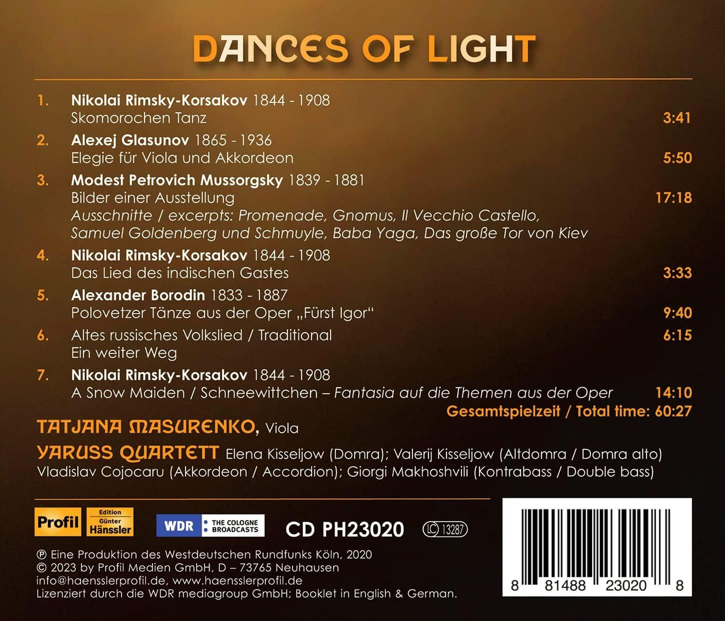 Dances of Light: Music for Viola and Folk Instruments Quartet