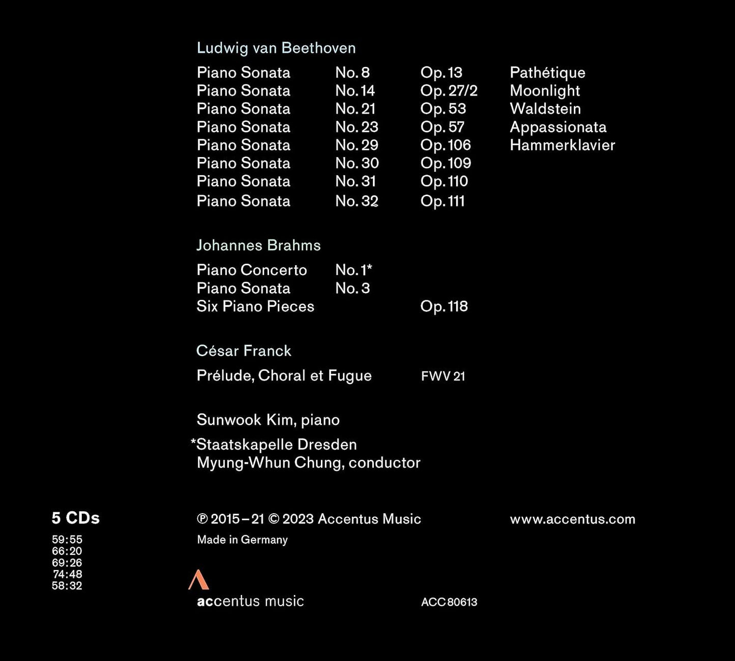 Sunwook Kim: Beethoven/Brahms/Franck